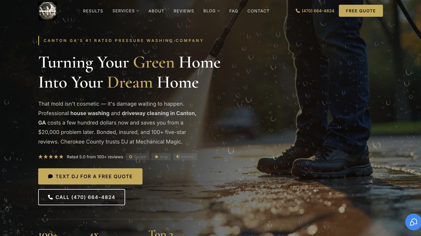 Homepage of Mechanical Magic Pressure Washing